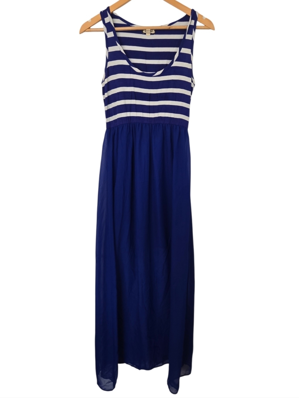 Eyeshadow Striped Maxi Dress Sleeveless Empire Waist Flowy Summer Dress